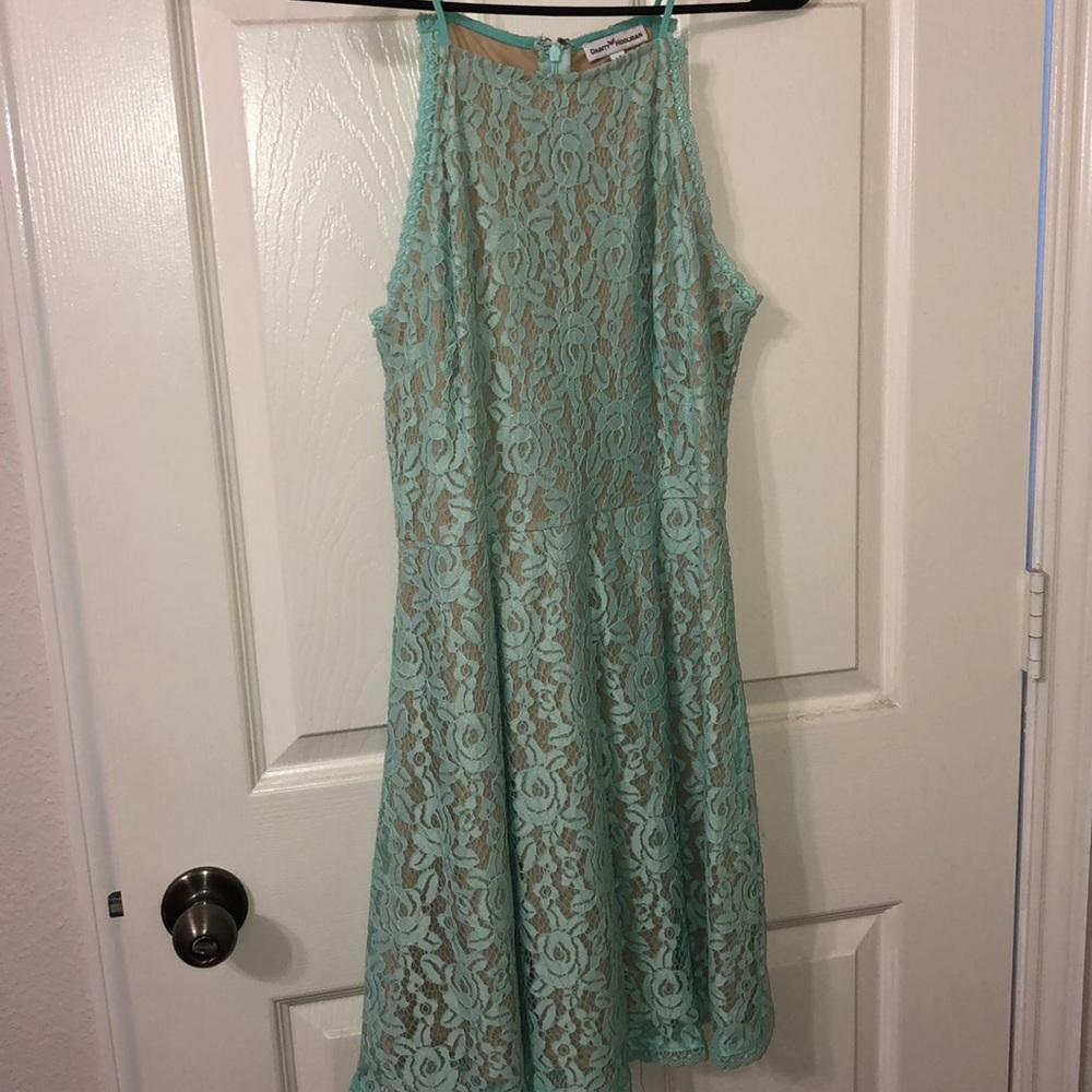 Teal lace dress